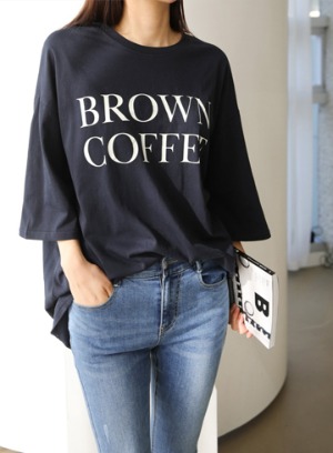 브라운 반팔 티셔츠 LV1596